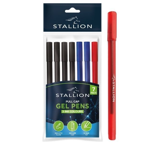 Stallion Gel Pens Mixed Colours 7 pack