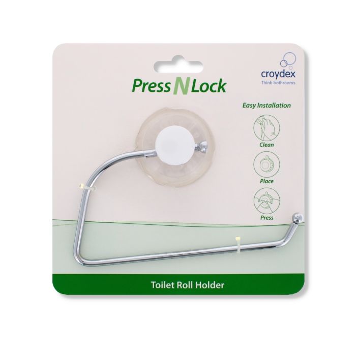 Croydex Press N Lock Toilet Roll Holder