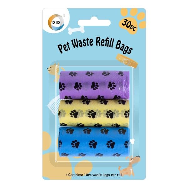 DID Pet Waste Refill Bags Coloured 30 pc