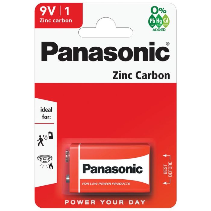Panasonic 9V Zinc Battery 1 pack