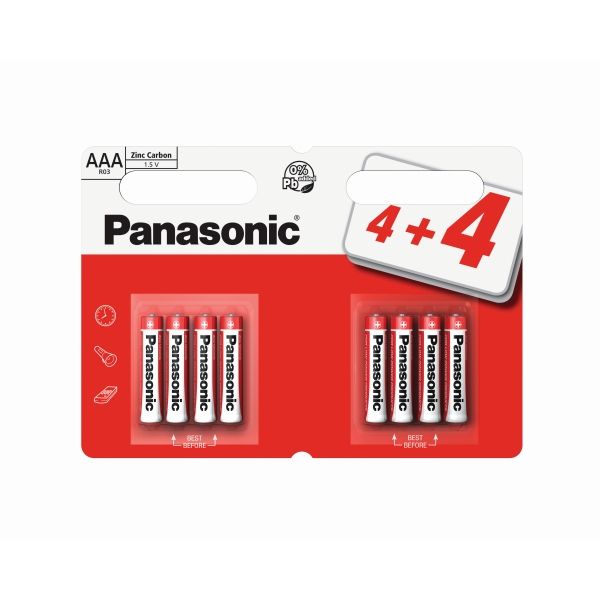 Panasonic AAA Zinc Batteries 1.5V 8 pack