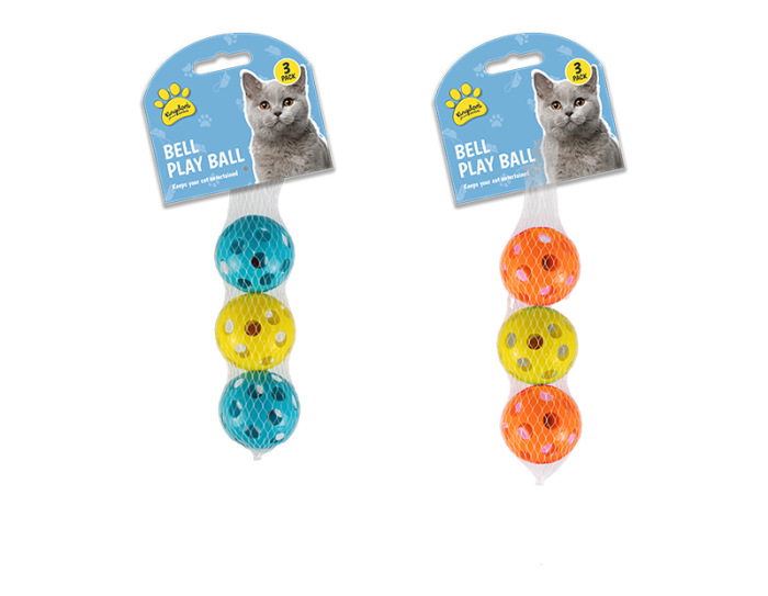 Kingdom Cat Bell Play Ball 3 pack