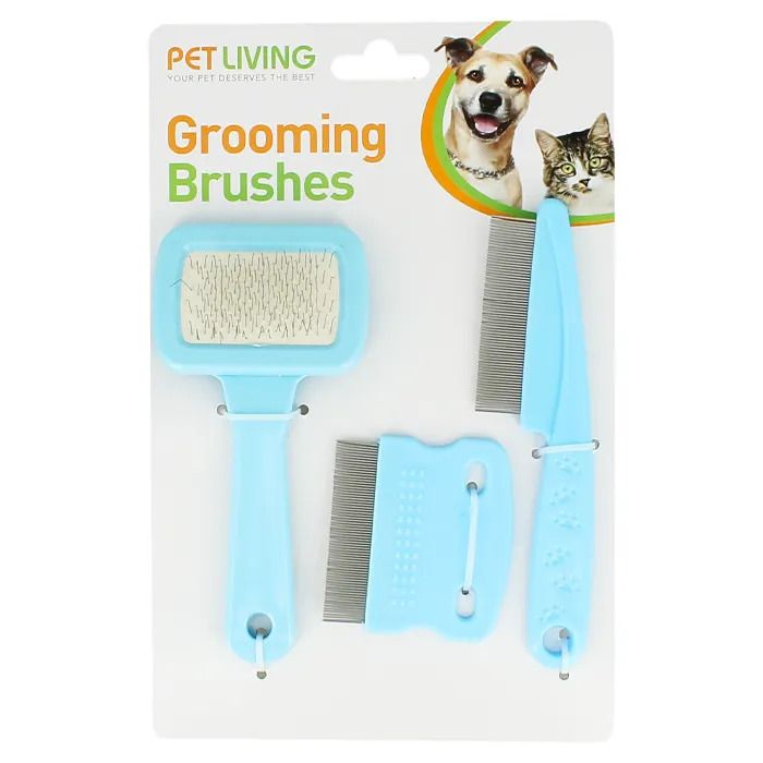 Pet Living Fine Grooming Brushes 3 pack