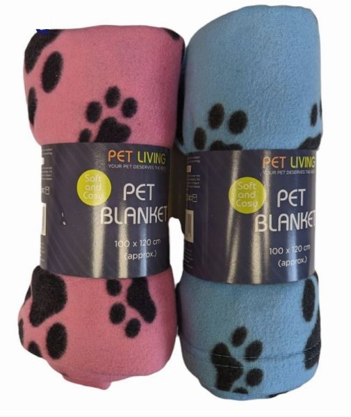 Pet Living Pet Blanket 100 x 120cm Blue Pink