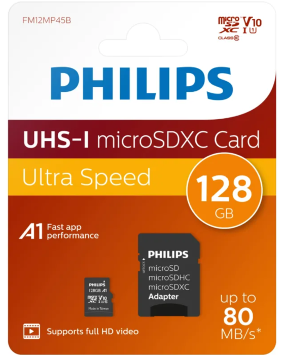 Philips MicroSDXC Memory Card 128GB With Adapter