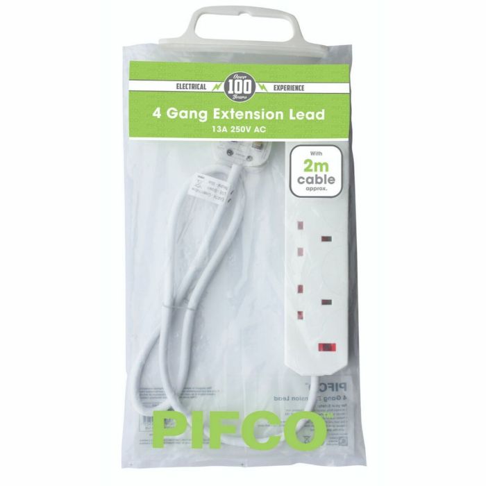 Pifco 4 Gang Extension Lead 2m