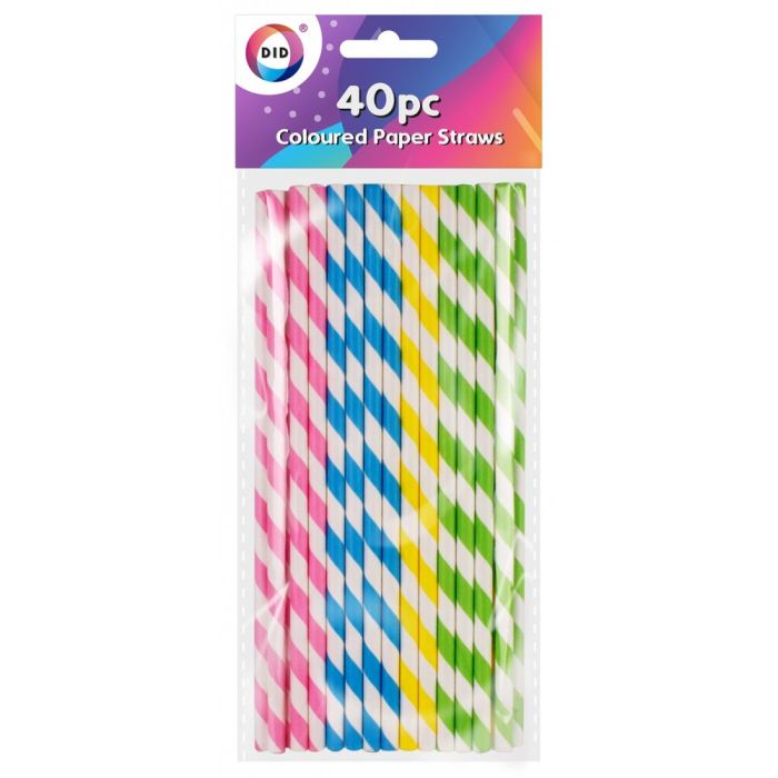 DID Coloured Paper Straws 40 pc