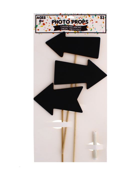 Photo Prop Chalkboard Arrow Sticks & Chalk 4 pieces