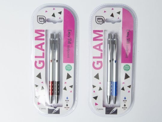 Office Hub Glam Easy Roll Ballpoint Pens 2 pack