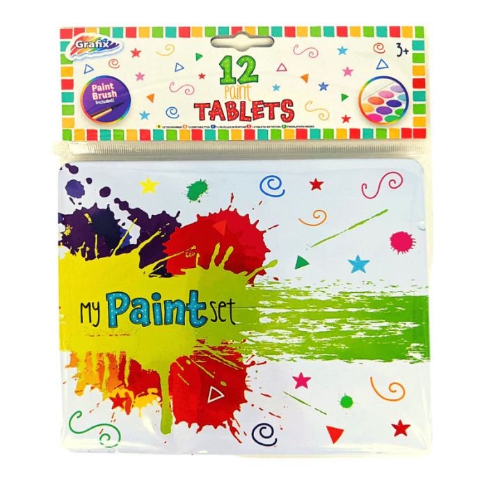 Grafix Paint Tablets & Brush Set 12 pack
