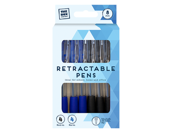 The Box Retractable Pens 8 pack