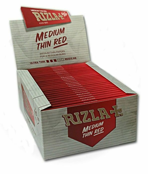 Rizla Red Medium Thin Kingsize Cigarette Rolling Paper - 50 Booklets