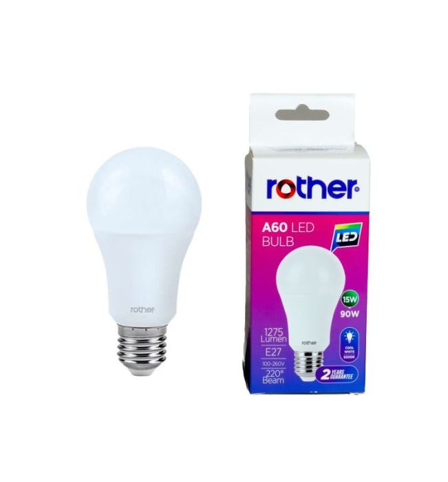 Rother LED E27 Bulb 15W Cool White