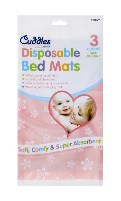 Cuddles Disposable Bed Mats 3 Covers