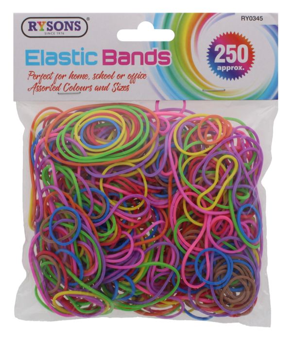 Rysons Elastic Bands Assorted Size 250 pc