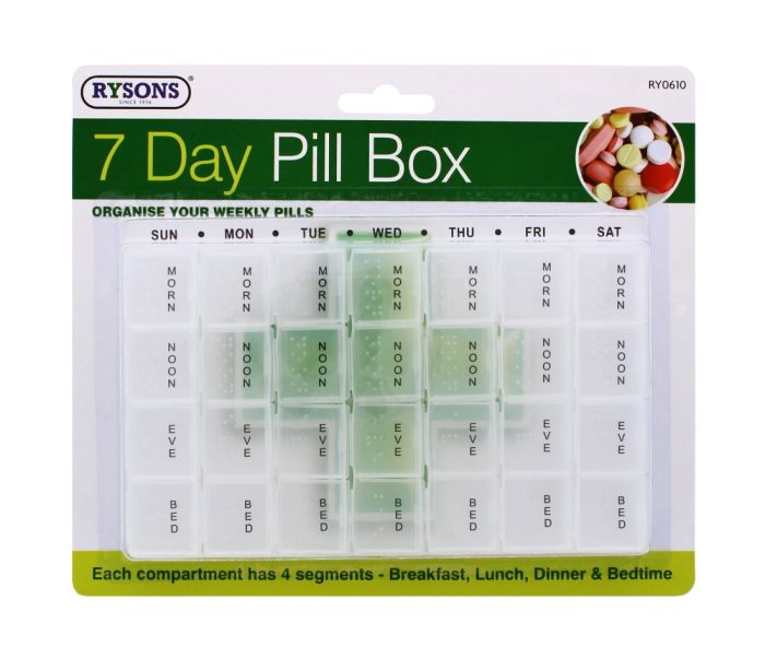 Rysons 7 Day Weekly Pill Box