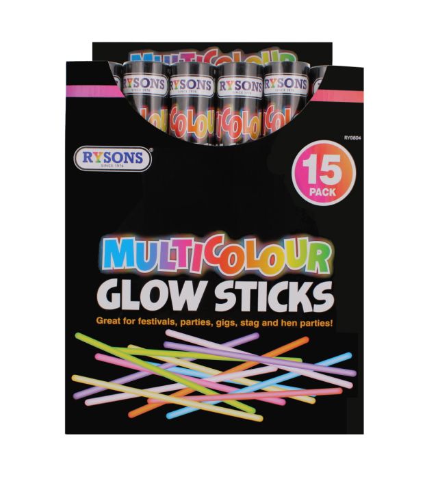 Rysons Multicolour Glow Sticks 15 pack