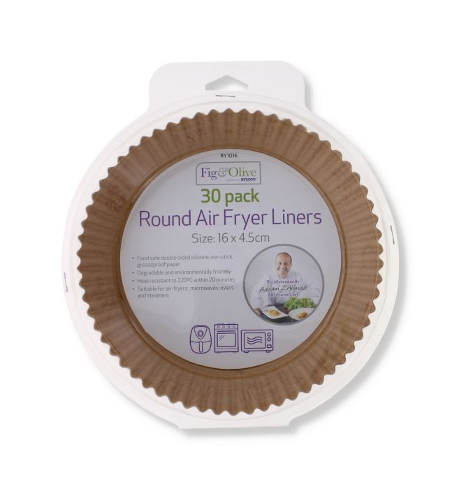 Fig & Olive Round Air Fryer Liners 16x4.5cm 30 pack