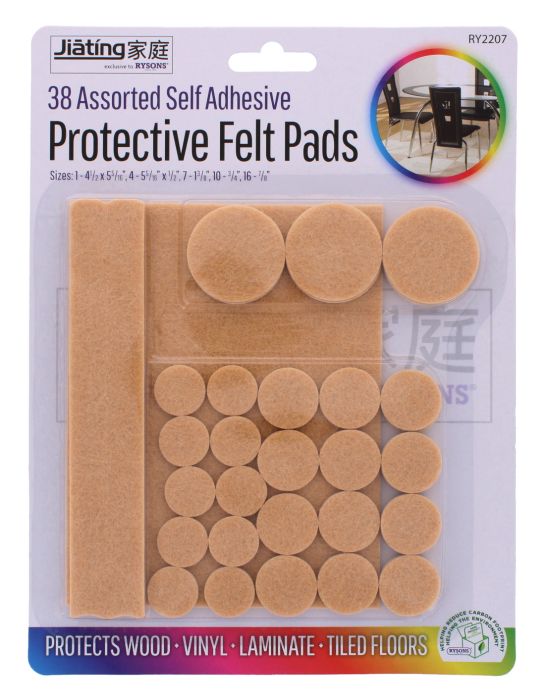 Jiating Protective Felt Pads Self Adhesive Assorted 38 pc