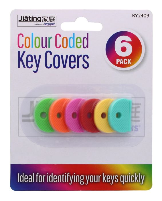 Jiating Colour Coded Key Covers 6 pack