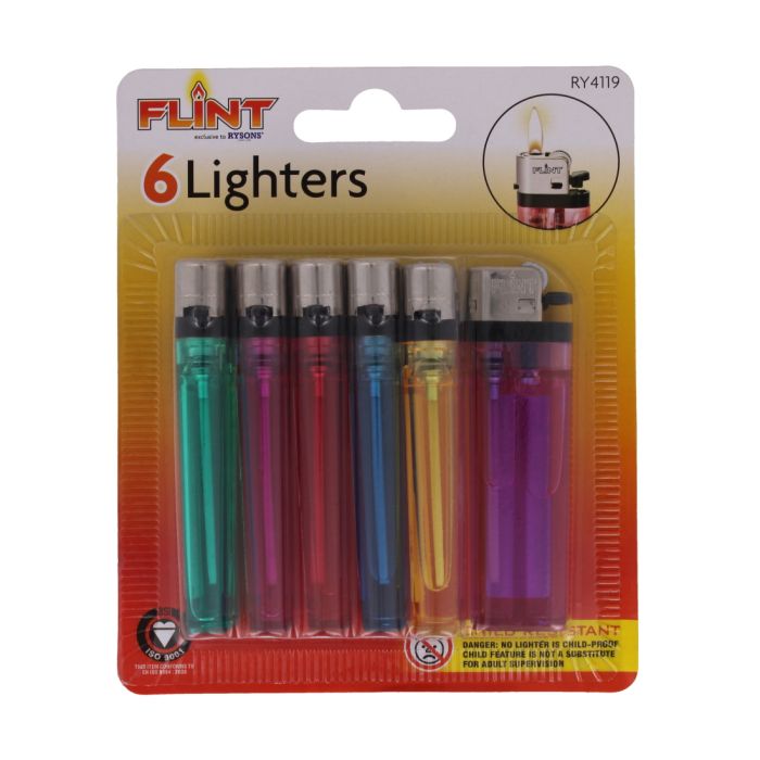 Flint Disposable Lighters 6 pack
