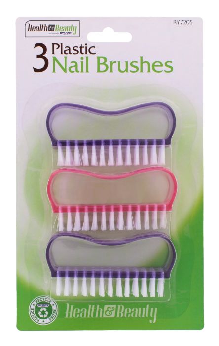 Health & Beauty Plastic Nail Brush 3 pack