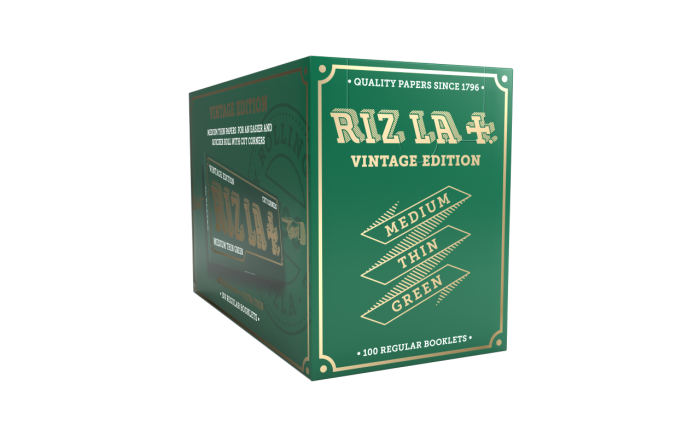 Rizla Green Vintage Edition Medium Thin Rolling Papers 100 Booklets
