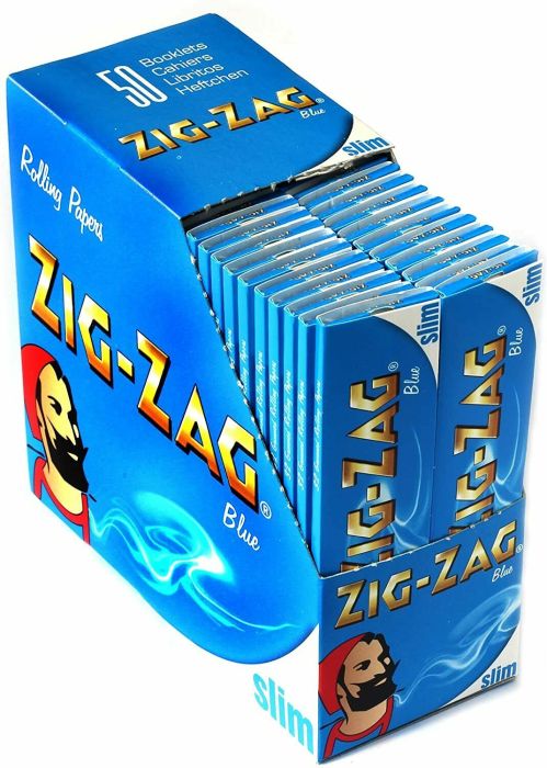 Zig Zag Blue King Size Slim Rolling Papers 50S