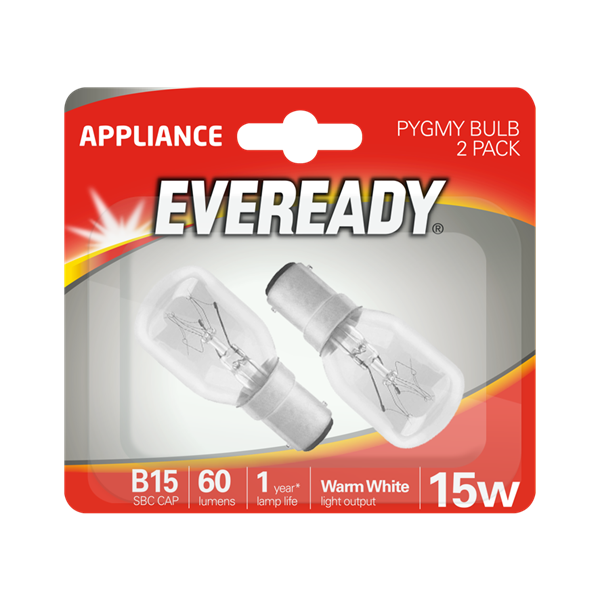 Eveready PYGMY Warm White B15 15W Bulb 2 Pack
