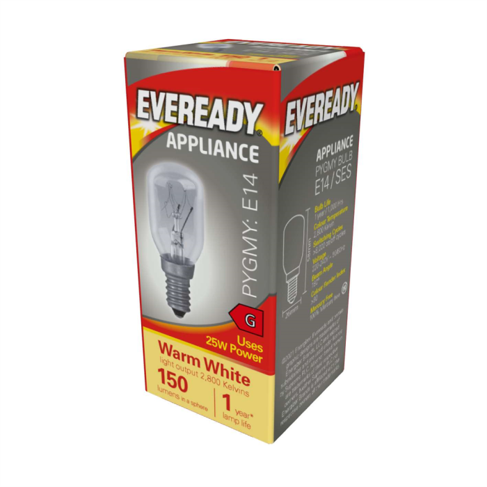 Eveready E14 PYGMY Appliance Bulb 25W Warm White