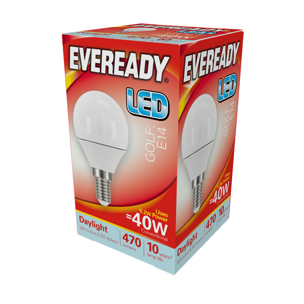Eveready LED E14 Golf Bulb 40w Daylight