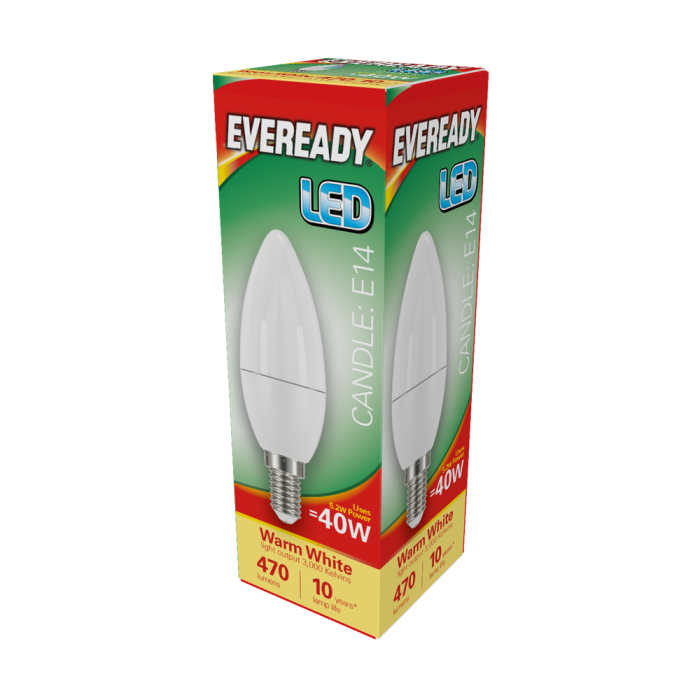Eveready LED E14 Candle Bulb 40W Warm White 