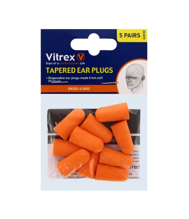 Vitrex Tapered Ear Plugs 5 Pairs