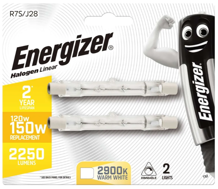 Energizer Halogen Linear Bulb R7S/J78 120w 2 pack