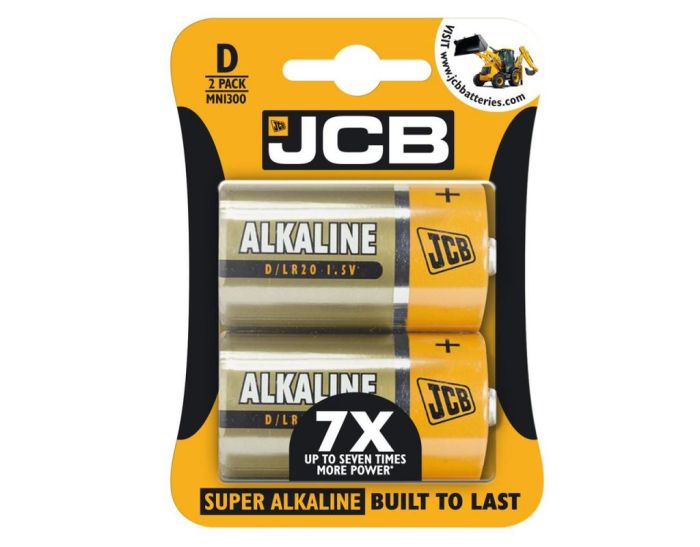 JCB D LR20 Super Alkaline Batteries 1.5V 2 pack