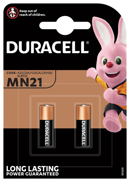 Duracell MN21 A23 Batteries LRV08 2 pack