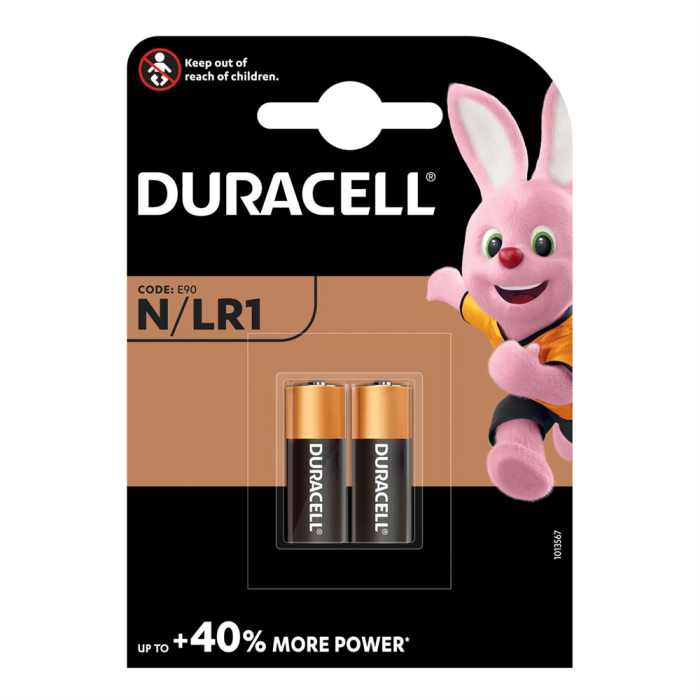 Duracell E90 Alkaline N/LR1 Batteries 2 pack