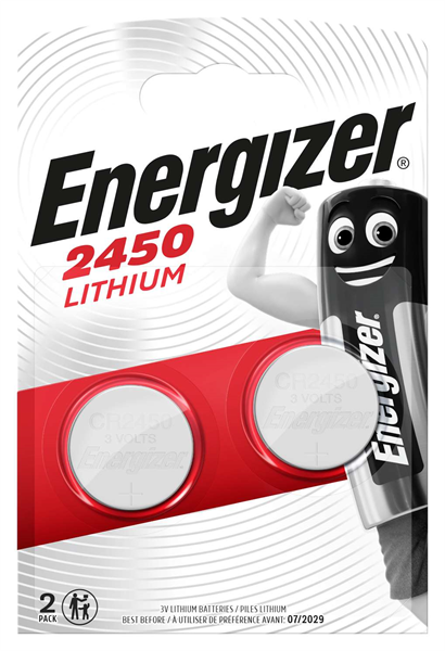 Energizer CR2450 Lithium Batteries 3V 2 pack