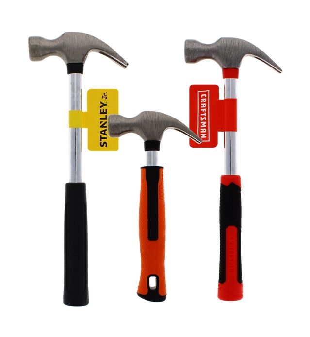 Stainless Steel Mini Claw Hammers - Assorted Sizes