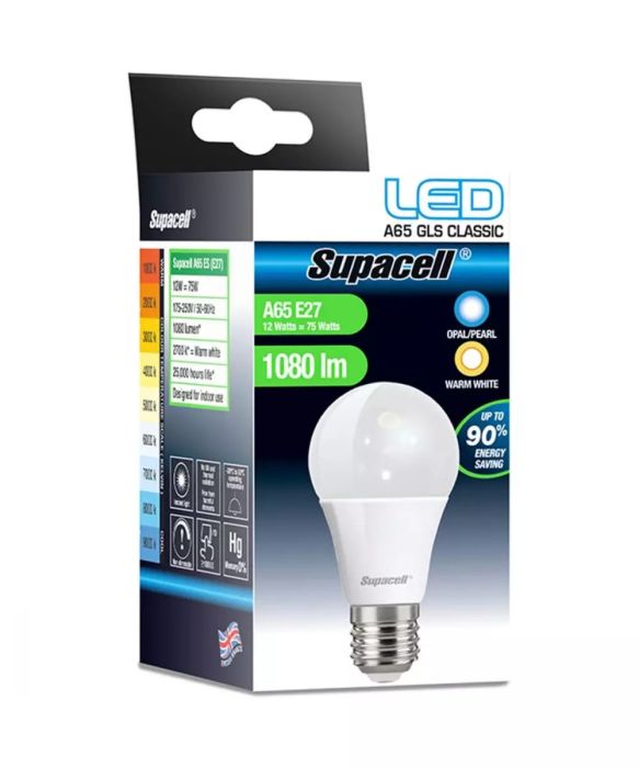 Supacell LED E27 GLS Bulb 75W Warm White