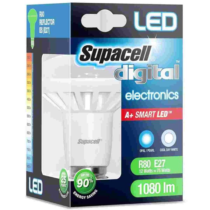 Supacell LED E27 R80 Reflector Bulb Cool Day White