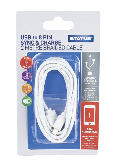 Status Iphone Braided Charging Cable 2m