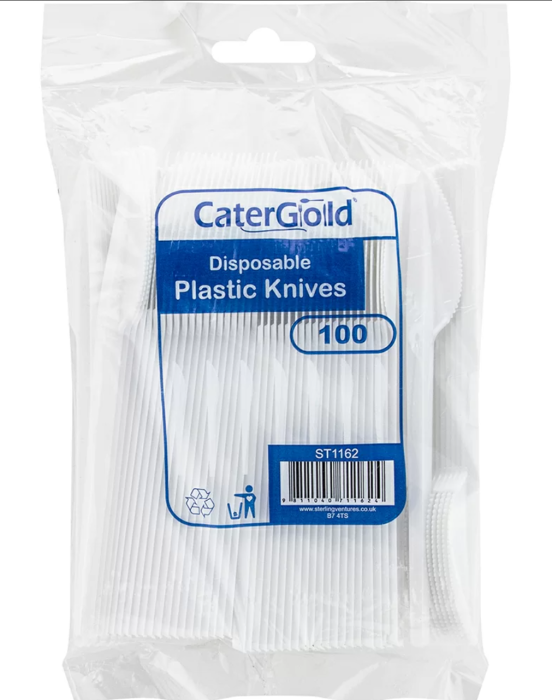  CaterGold Disposable Plastic Knives 100 pack