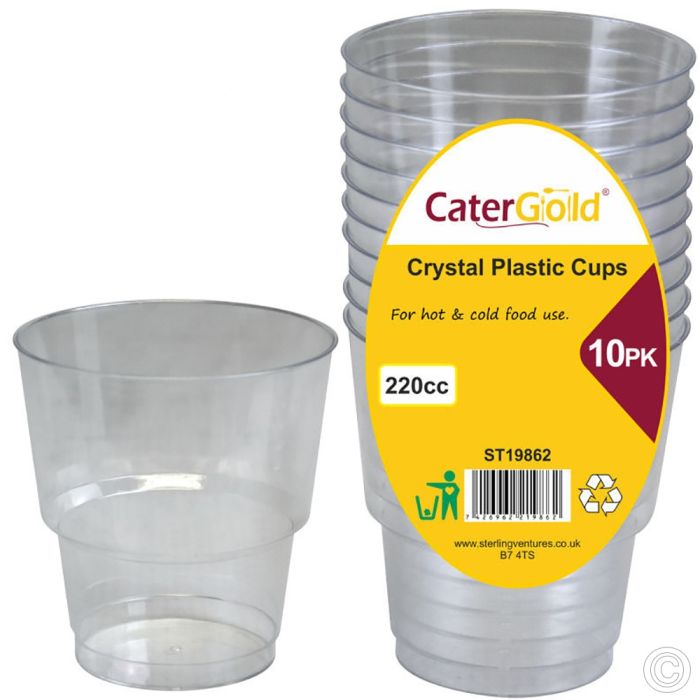 Cater Gold Crystal Plastic Cups 10 pack