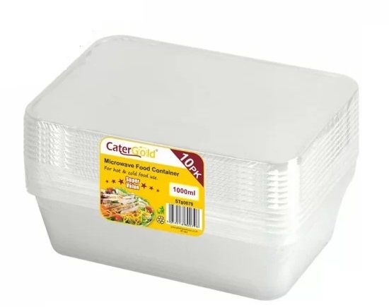 CaterGold Microwave Food Containers 1000ml 10 pack