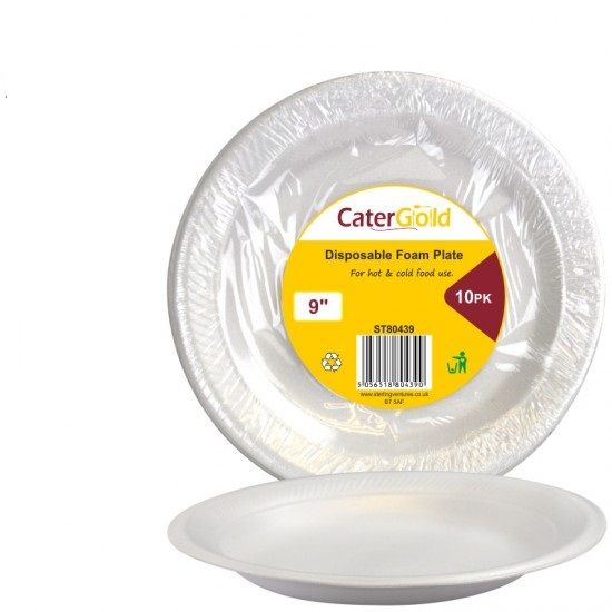 Cater Gold Disposable Foam Plate 9in 10 pack