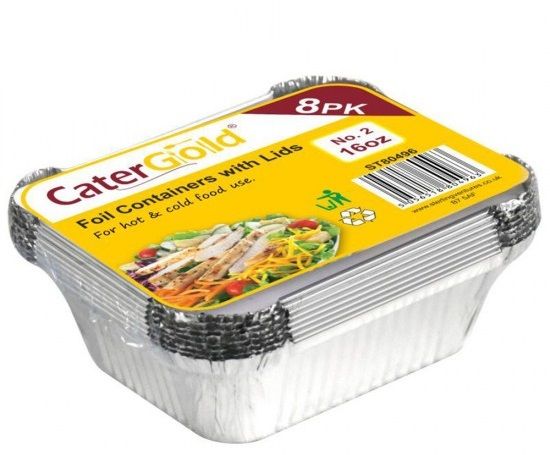 Cater Gold Foil Containers 16oz 8 pack