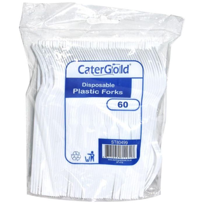Cater Gold Disposable Plastic Forks 60 pack