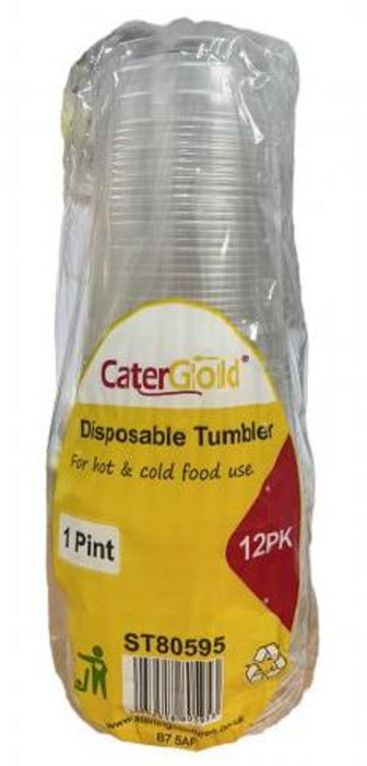 CaterGold Disposable Tumblers 1 Pint 12 pack