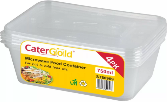 CaterGold Microwave Food Container 4 pack 1000ml